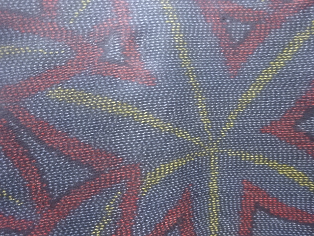 JAPANESE KIMONO / ANTIQUE KIMONO / DORO OSHIMA TSUMUGI / WOVEN MAPLE LEAVES